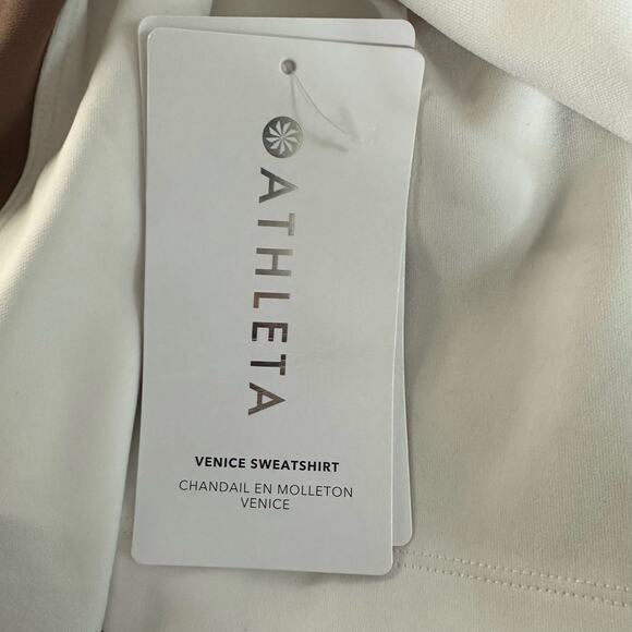 Athleta Venice Block Sweatshirt Shirt NWT Top Cream Taupe Brown Plus Size 1X - Picture 14 of 16